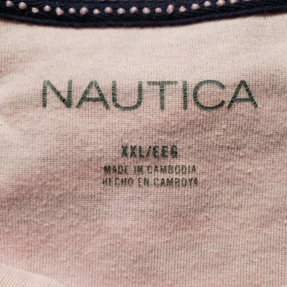 Nautica Fleece Long Pajama Sleepwear Set Pink and Navy Stripe Size XXL lounge - Picture 7 of 7